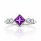 Shay, an Amethyst and Lab Diamond Half Eternity Ring - Victoria's Jewellery