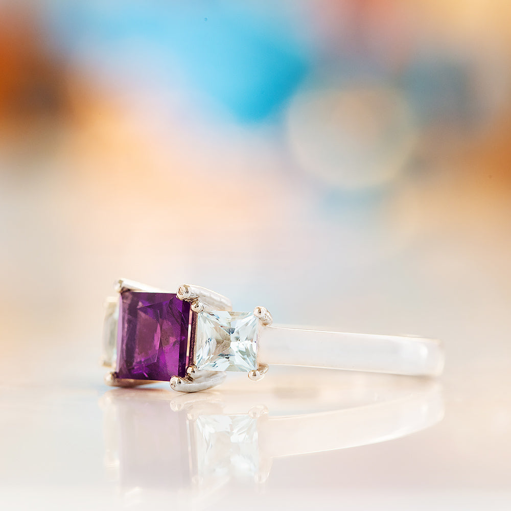 Anita, Amethyst and Topaz Trilogy Ring