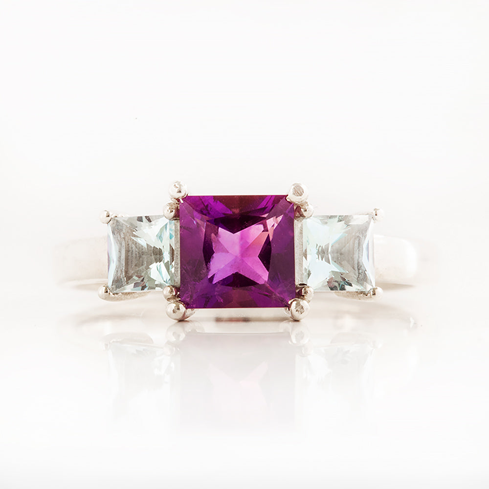 Anita, Amethyst and Topaz Trilogy Ring