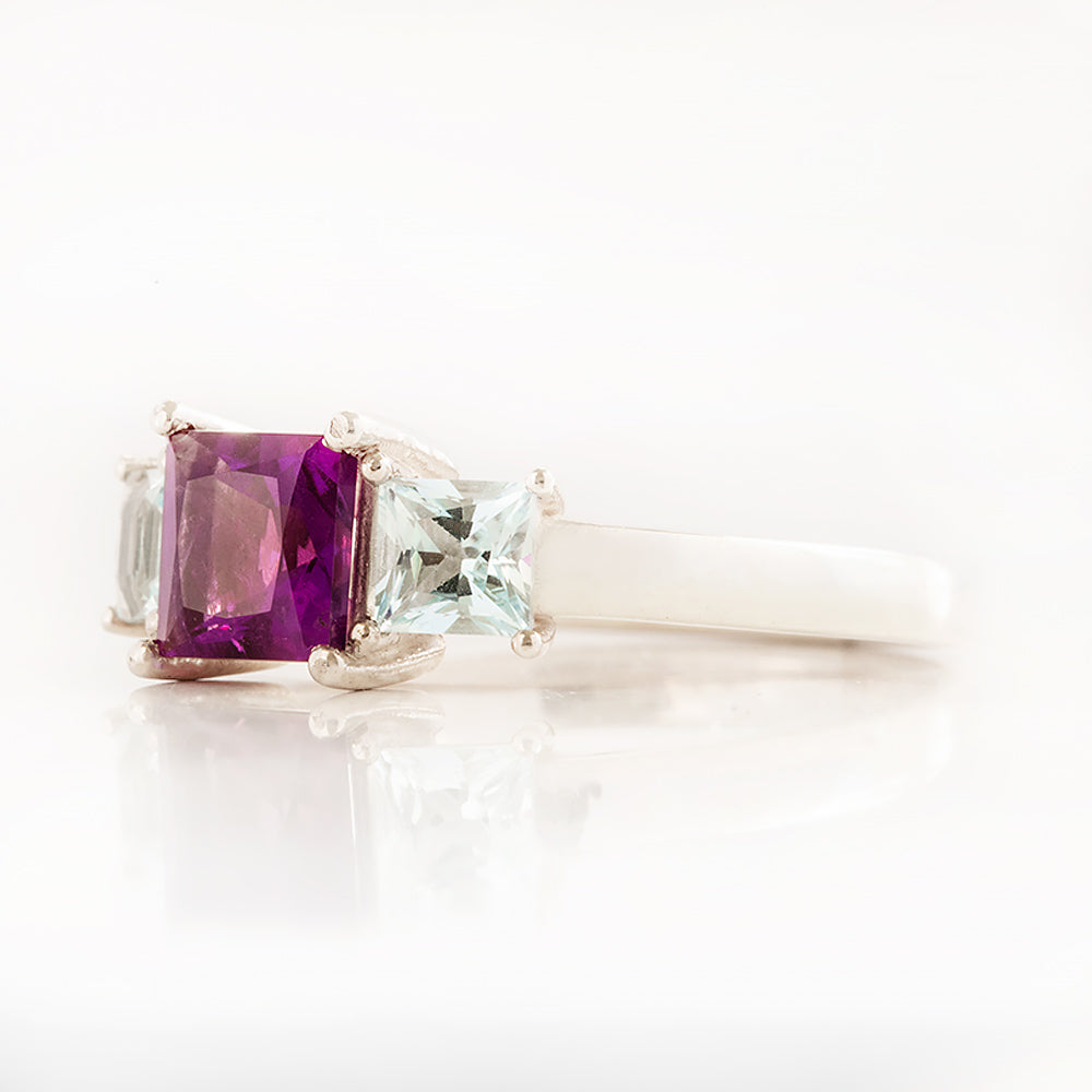 Anita, Amethyst and Topaz Trilogy Ring