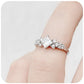 Princess cut Diamond Cluster Engagement Ring in White Gold - Victoria's Jewellery