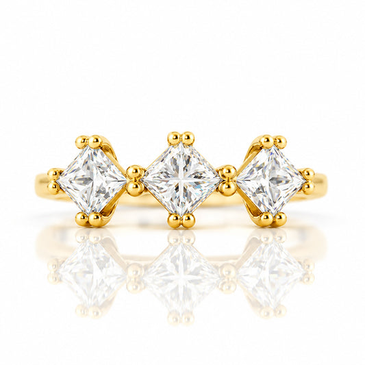 Brooklyn, a Princess cut Moissanite Ring - Victoria's Jewellery