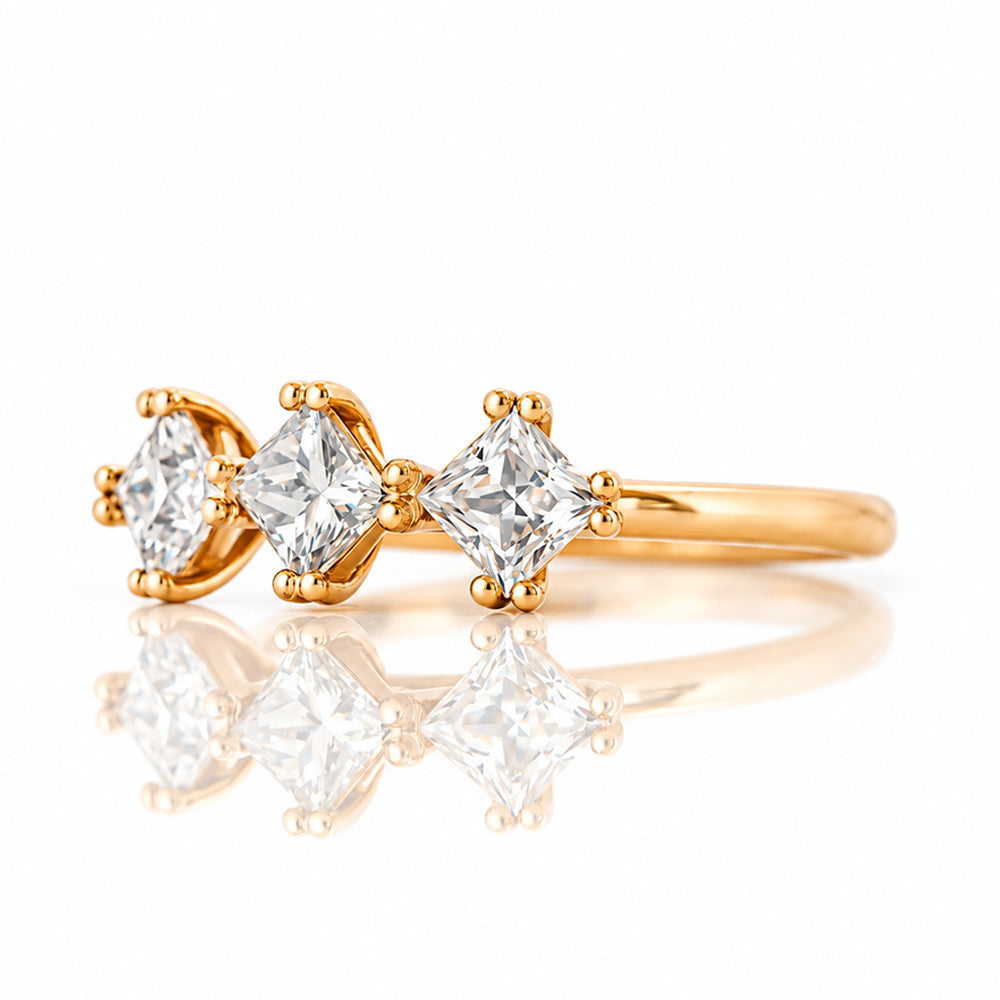 Brooklyn, a Princess cut Moissanite Ring