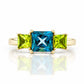 Anita, London Blue Topaz and Peridot Trilogy Ring