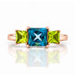 Anita, London Blue Topaz and Peridot Trilogy Ring