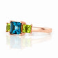 Anita, London Blue Topaz and Peridot Trilogy Ring