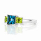 Anita, London Blue Topaz and Peridot Trilogy Ring