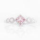 Shay, a Morganite and Lab Diamond Half Eternity Ring