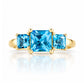 Anita, Princess cut Swiss Blue Topaz Ring