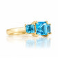 Anita, Princess cut Swiss Blue Topaz Ring