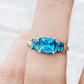 Anita, Princess cut Swiss Blue Topaz Ring