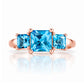 Anita, Princess cut Swiss Blue Topaz Ring