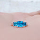 Anita, Princess cut Swiss Blue Topaz Ring