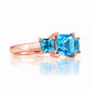 Anita, Princess cut Swiss Blue Topaz Ring