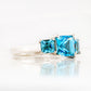 Anita, Princess cut Swiss Blue Topaz Ring
