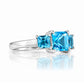 Anita, Princess cut Swiss Blue Topaz Ring