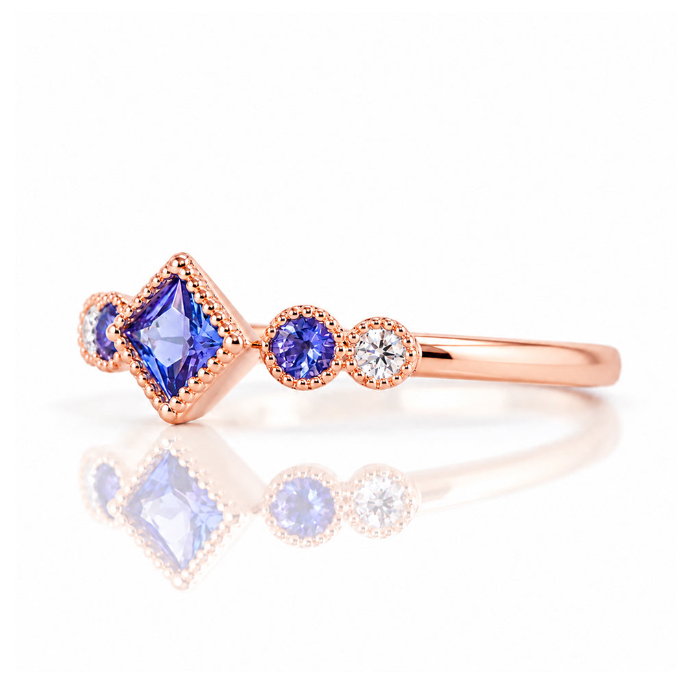 Shay, Tanzanite and Lab Diamond Ring - Victoria's Jewellery