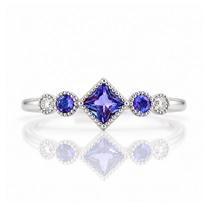 Shay, Tanzanite and Lab Diamond Ring - Victoria's Jewellery