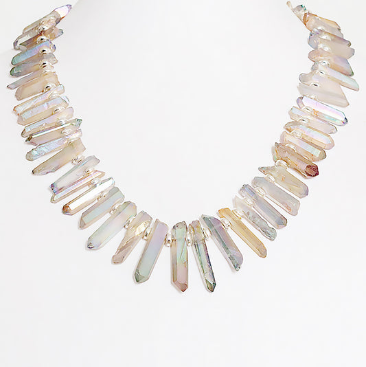 Aura Quartz Sticks and Hematite Necklace - Victoria's Jewellery