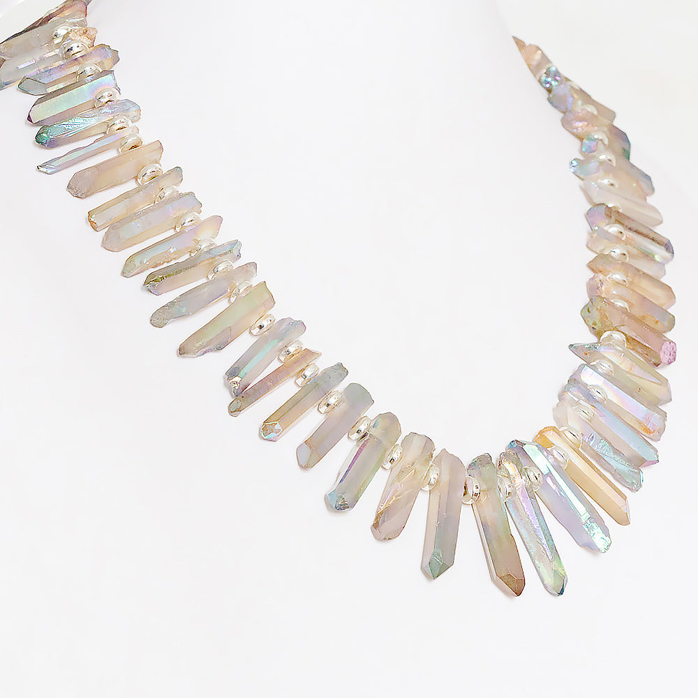 Aura Quartz Sticks and Hematite Necklace - Victoria's Jewellery