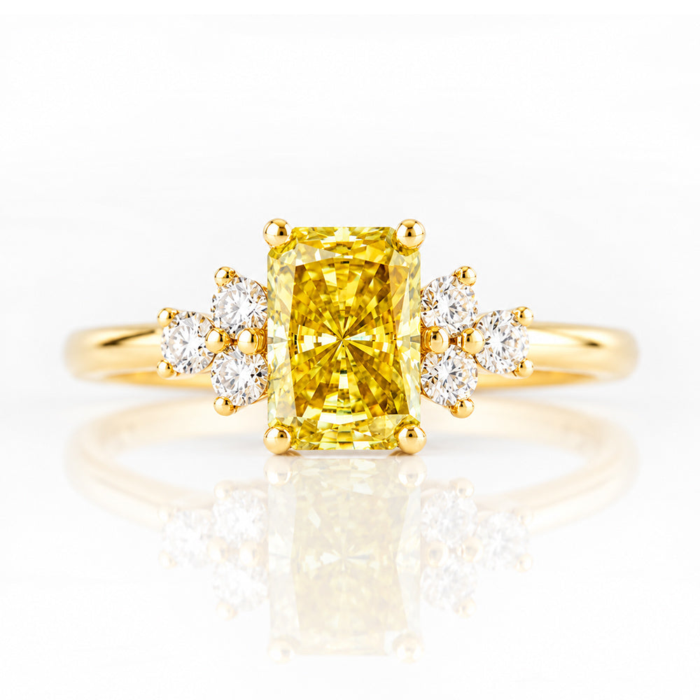 Este, a Radiant cut Yellow Lab Diamond Ring - Victoria's Jewellery
