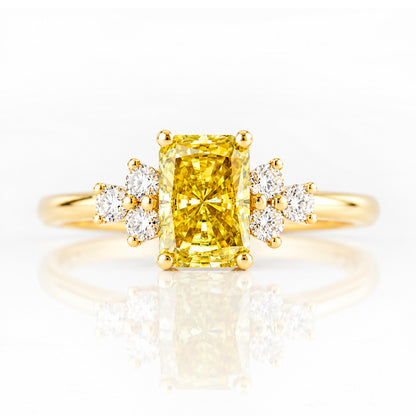 Este, a Radiant cut Yellow Lab Diamond Ring - Victoria's Jewellery