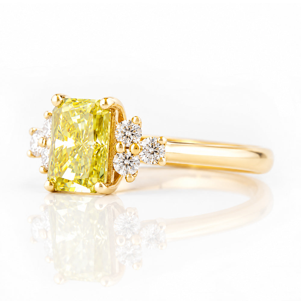 Este, a Radiant cut Yellow Lab Diamond Ring - Victoria's Jewellery