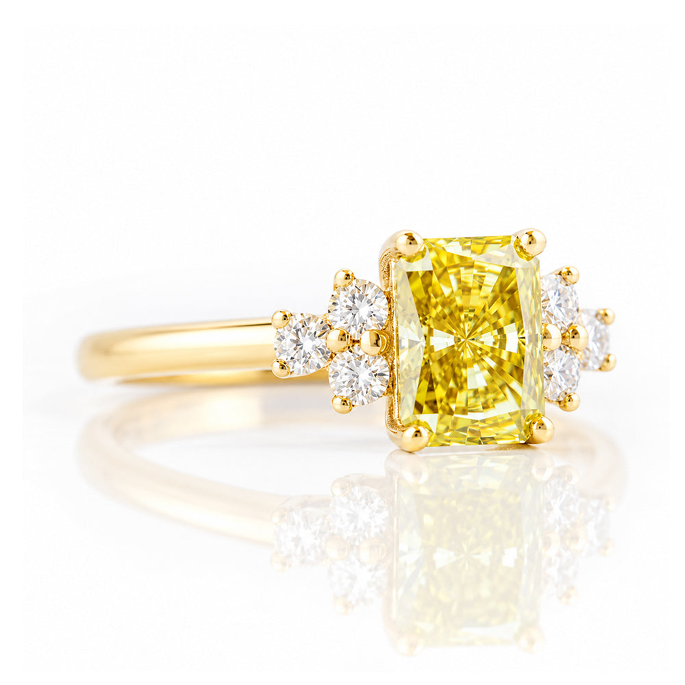 Este, a Radiant cut Yellow Lab Diamond Ring - Victoria's Jewellery