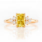 Este, a Radiant cut Yellow Lab Diamond Ring - Victoria's Jewellery