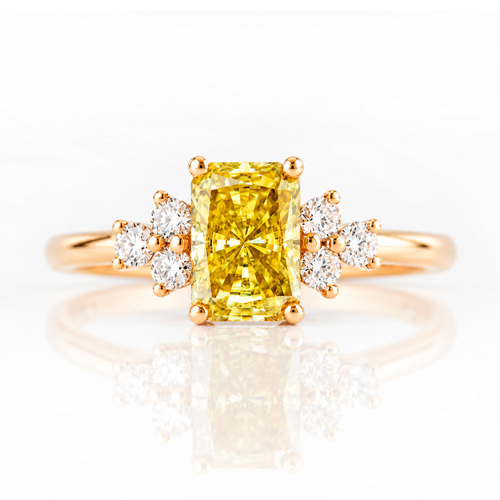Este, a Radiant cut Yellow Lab Diamond Ring - Victoria's Jewellery
