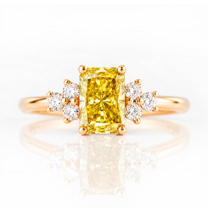 Este, a Radiant cut Yellow Lab Diamond Ring - Victoria's Jewellery