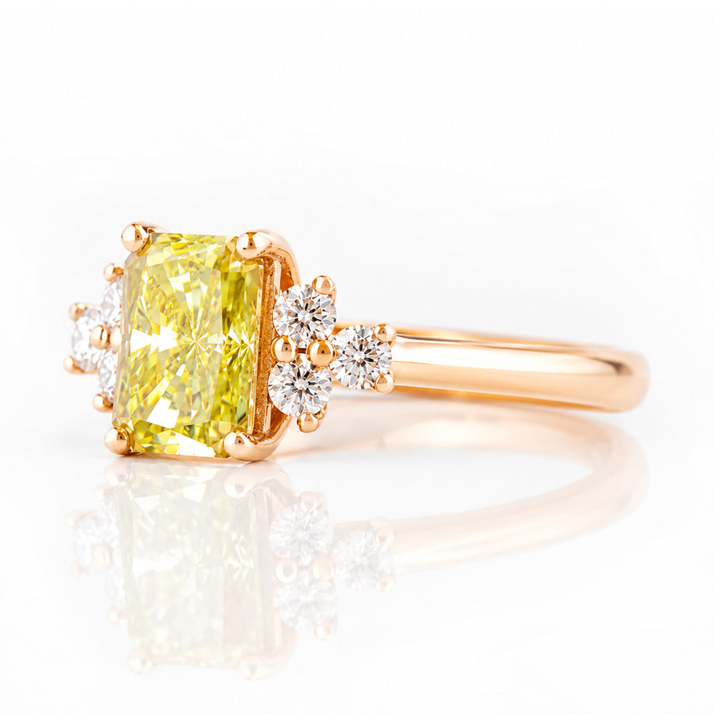 Este, a Radiant cut Yellow Lab Diamond Ring - Victoria's Jewellery