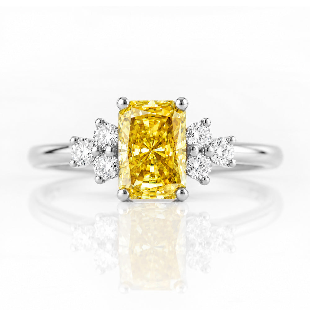 Este, a Radiant cut Yellow Lab Diamond Ring - Victoria's Jewellery