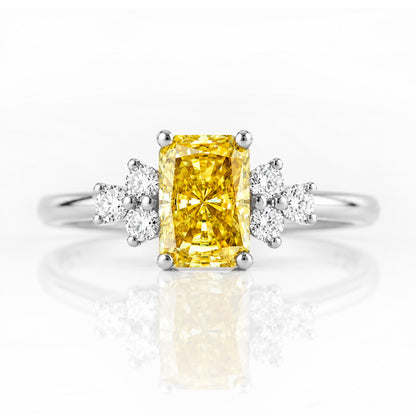 Este, a Radiant cut Yellow Lab Diamond Ring - Victoria's Jewellery