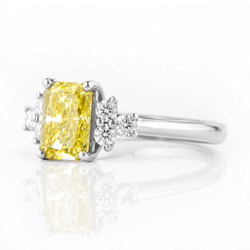 Este, a Radiant cut Yellow Lab Diamond Ring - Victoria's Jewellery