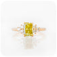fancy yellow radiant cut moissanite engagement wedding ring - Victoria's Jewellery