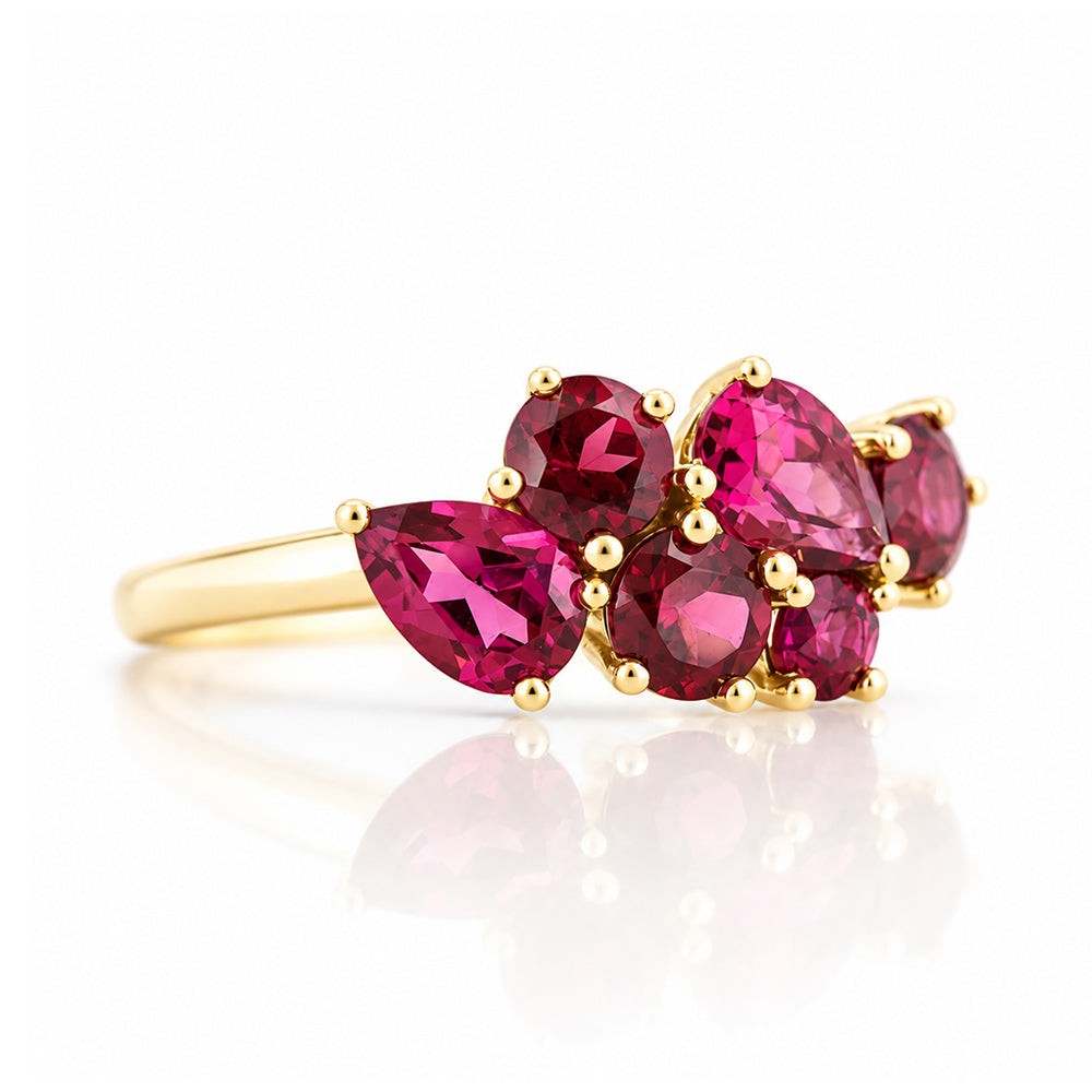 The Ena, a Cluster Ring with Rhodolite Garnet