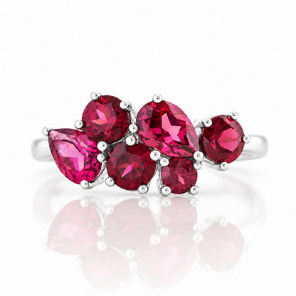 The Ena, a Cluster Ring with Rhodolite Garnet