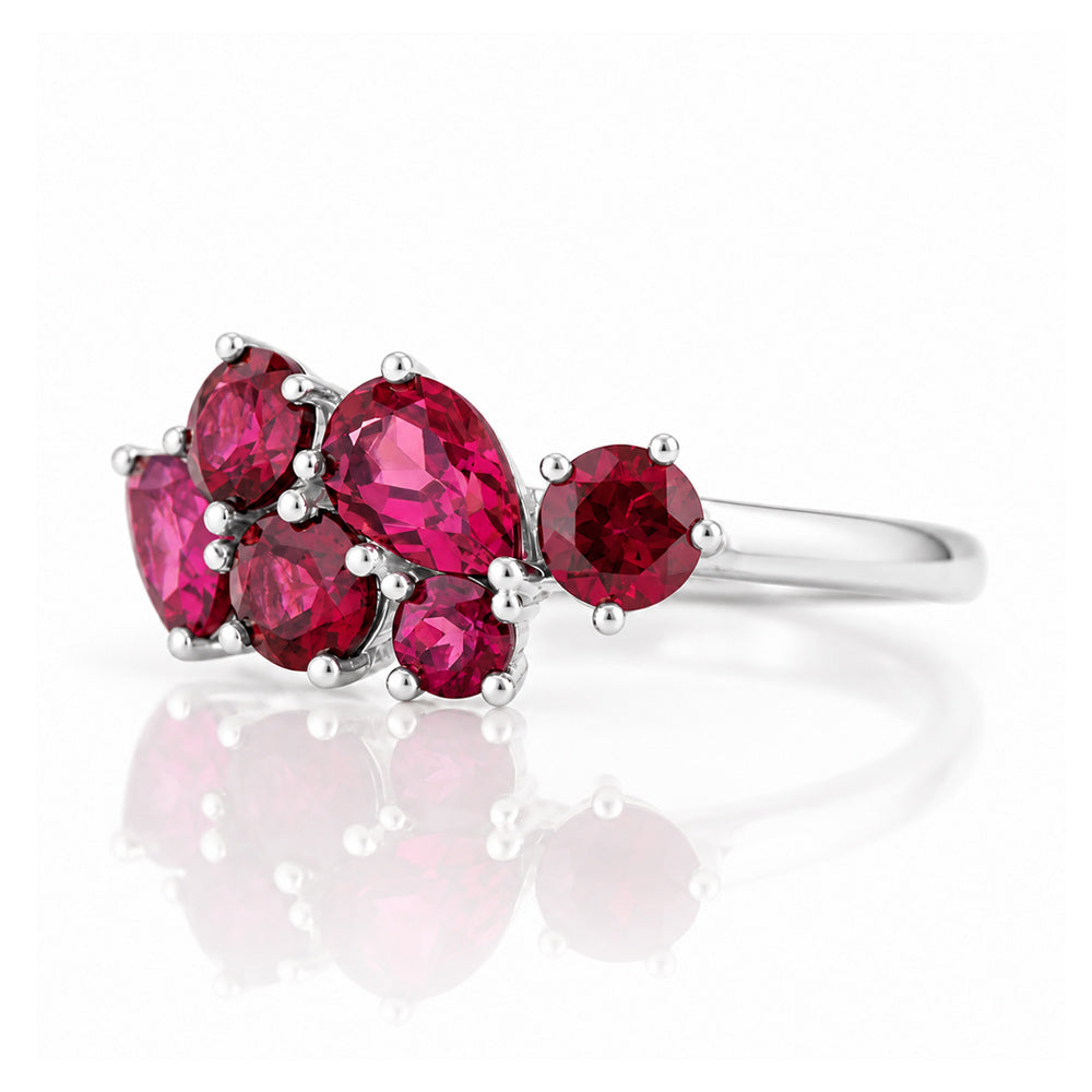 The Ena, a Cluster Ring with Rhodolite Garnet