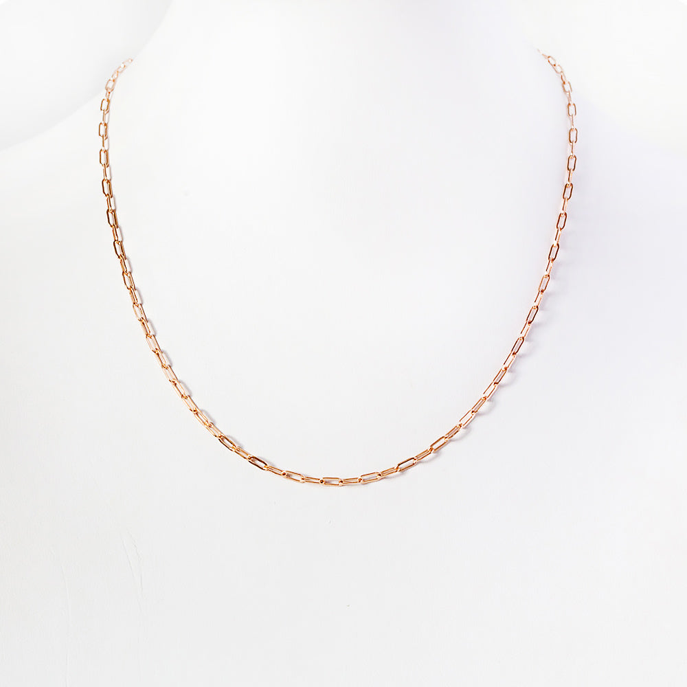 9k Rose Gold Baby Paper Clip Chain - Victoria's Jewellery