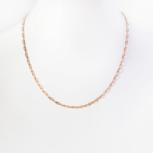 9k Rose Gold Baby Paper Clip Chain - Victoria's Jewellery
