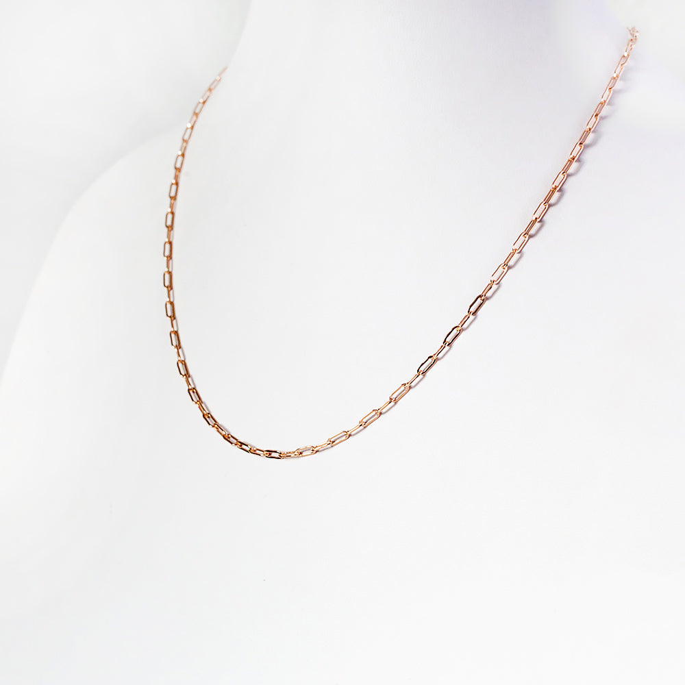 9k Rose Gold Baby Paper Clip Chain - Victoria's Jewellery
