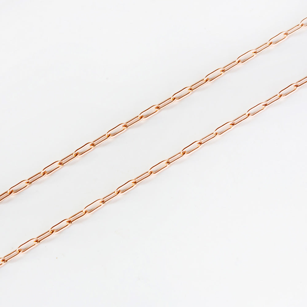 9k Rose Gold Baby Paper Clip Chain - Victoria's Jewellery
