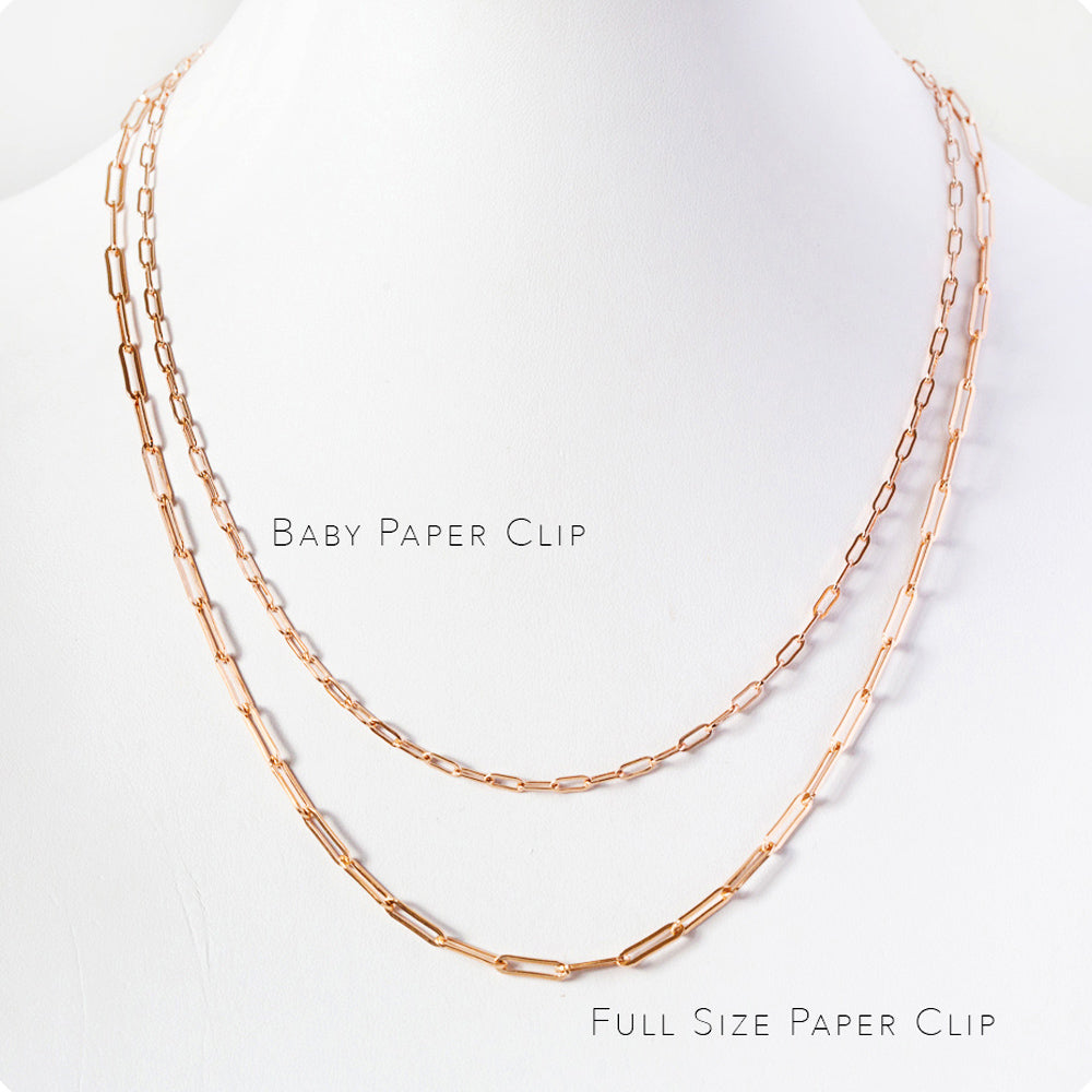 9k Rose Gold Paper Clip Chain - Victoria's Jewellery