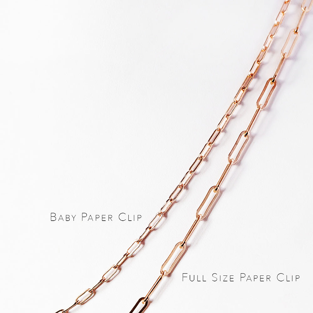 9k Rose Gold Baby Paper Clip Chain - Victoria's Jewellery