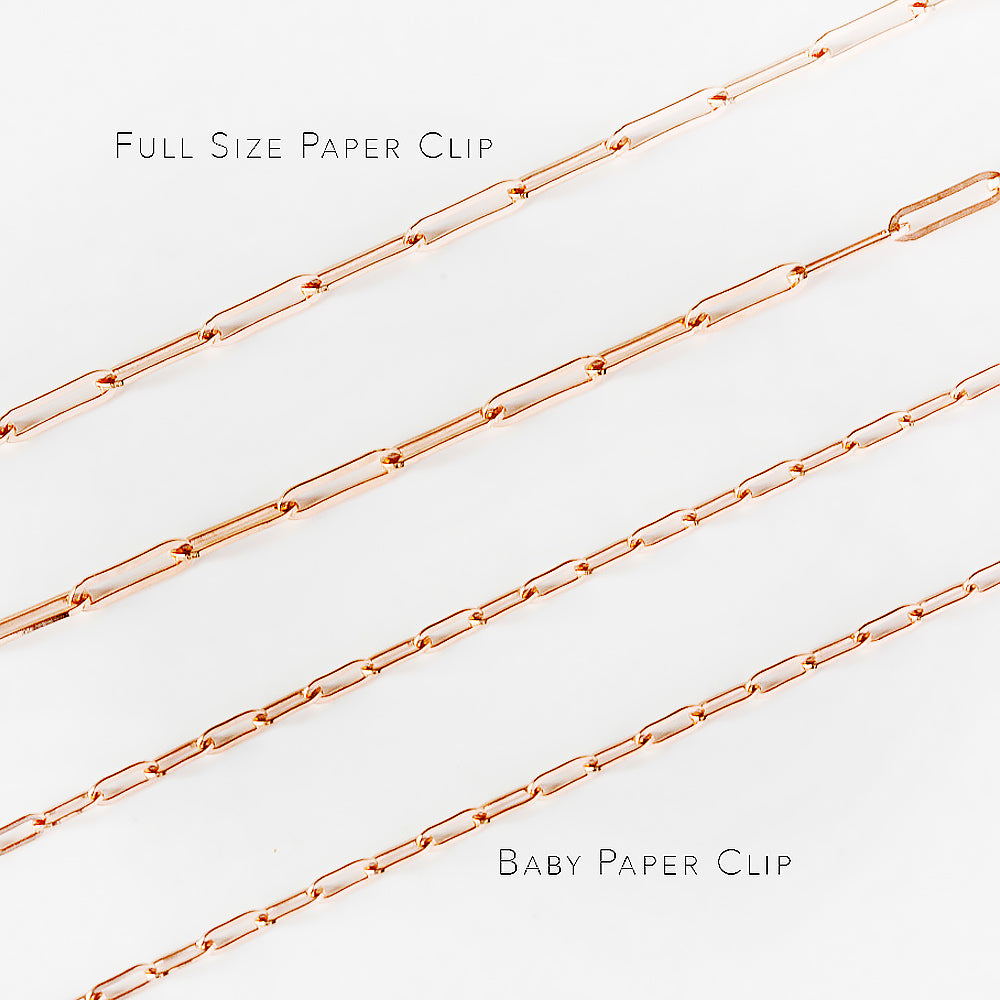 9k Rose Gold Baby Paper Clip Chain - Victoria's Jewellery