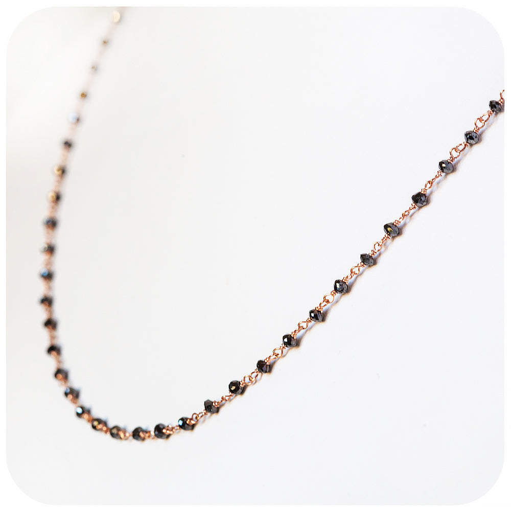 Black Diamond and Rose Gold Necklace