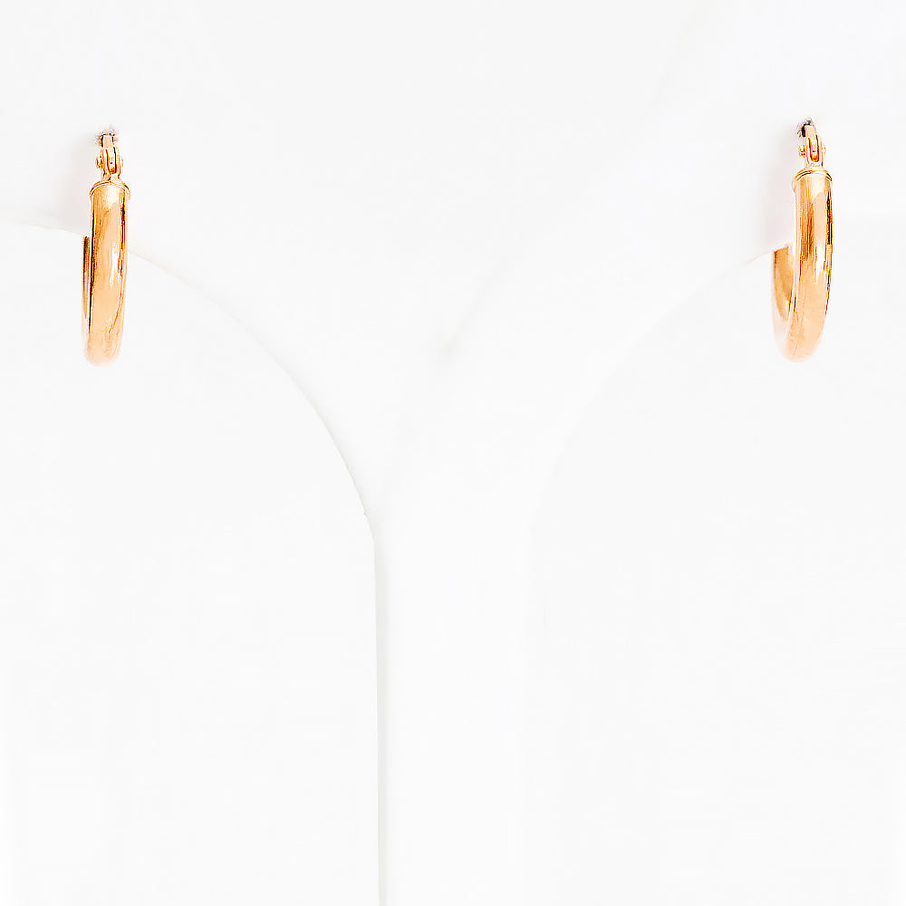 Rose Gold Hoop Earrings - 10mm - Victoria's Jewellery