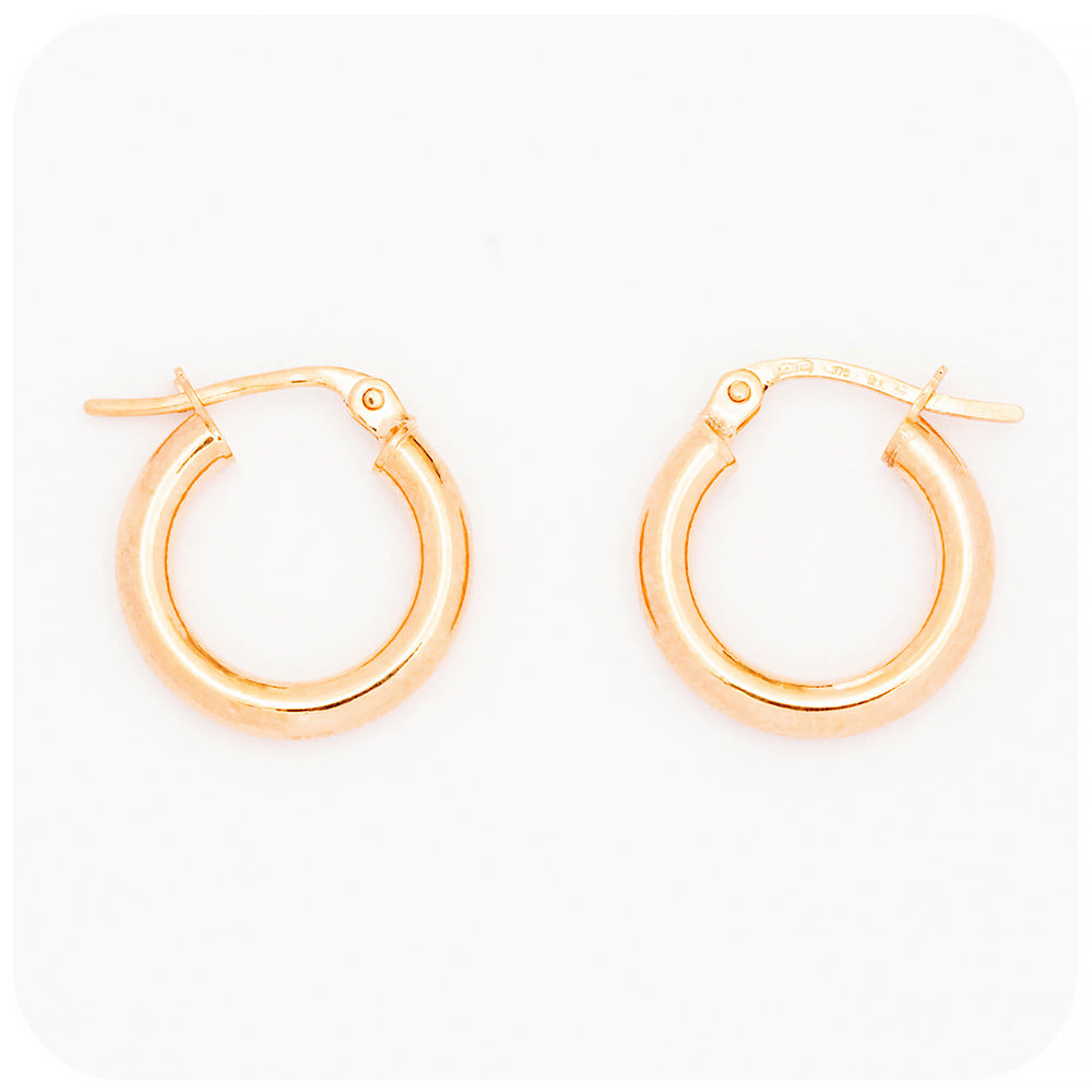 Rose Gold Huggie Hoop Earrings - Victoria's Jewellery