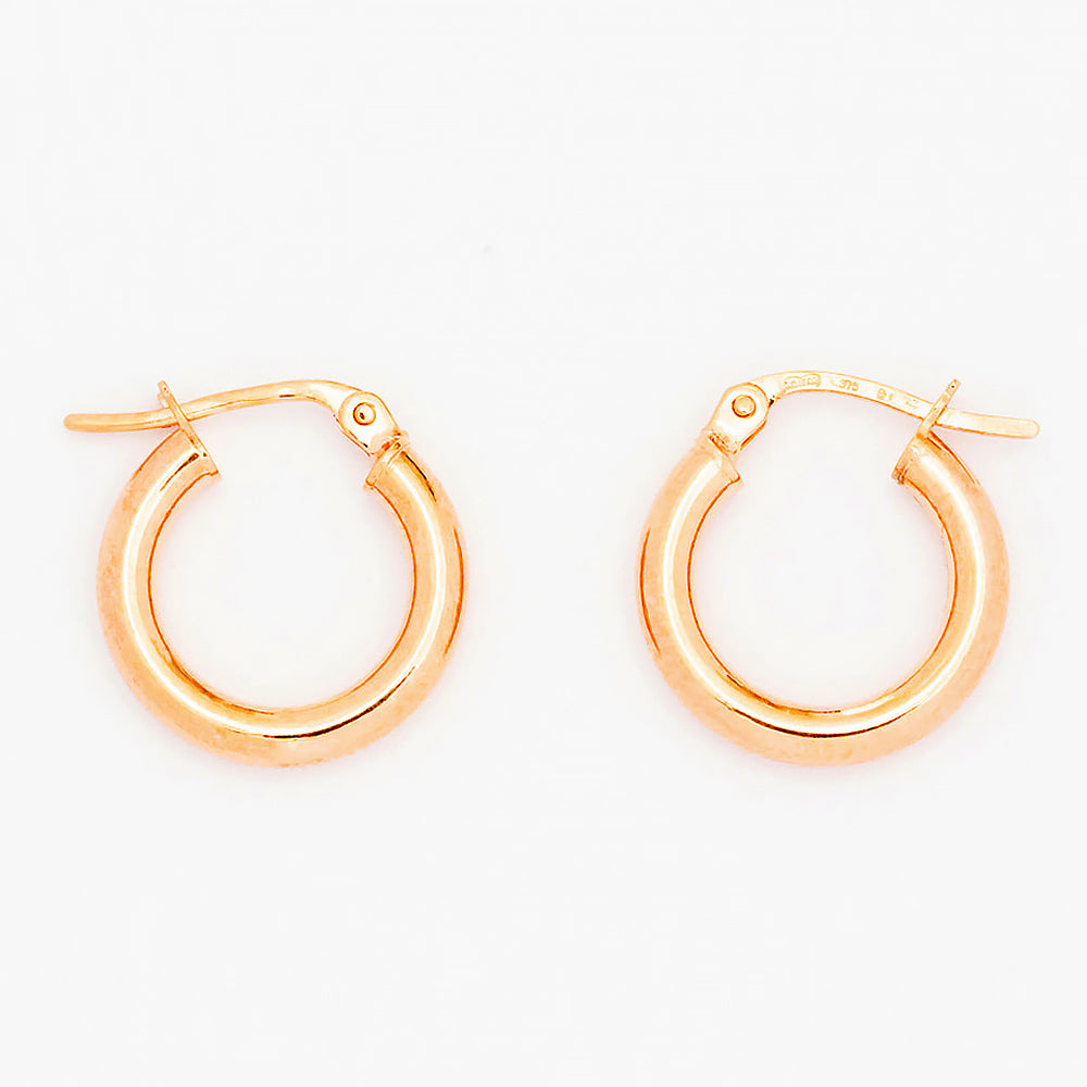 Rose Gold Hoop Earrings - 10mm - Victoria's Jewellery